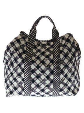 Chanel Cruise Line Travel Bag White Black Gingham Check